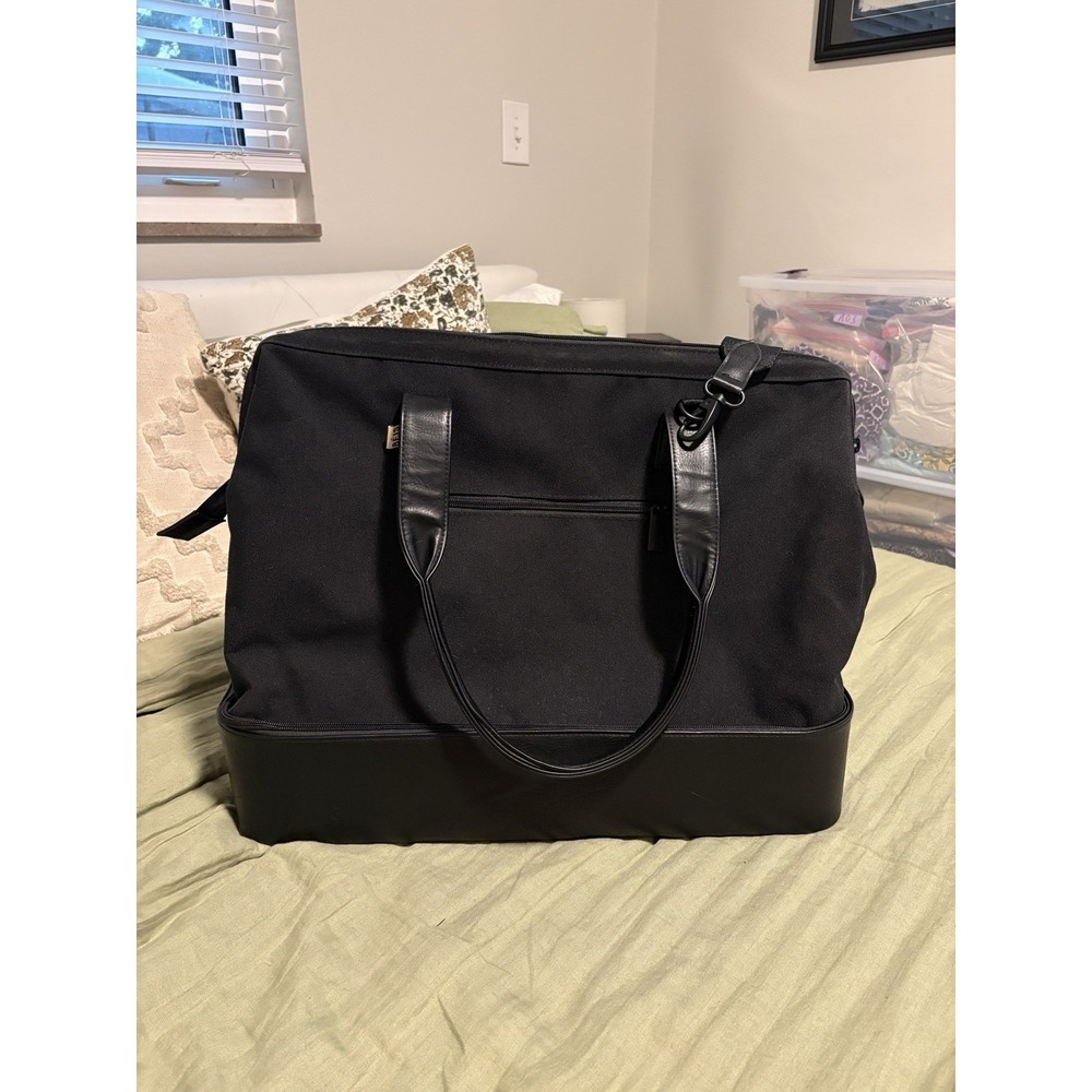 Beis The Weekender Bag in Black Canvas Travel Duffel Tote Unisex 19"x15"x10"